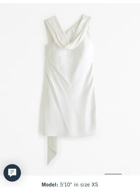 Abercrombie & Fitch Cream Asymmetrical Draped Mini Dress